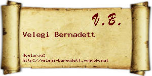 Velegi Bernadett névjegykártya